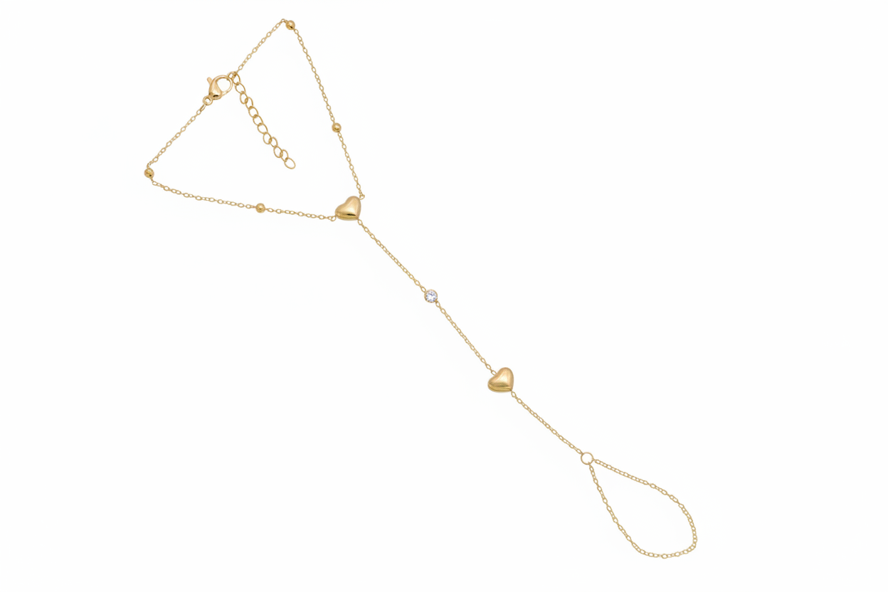 Heart Hand Chain on White Background